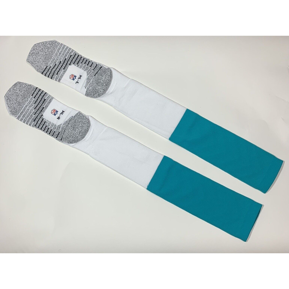 Nike NFL Issue Football Socks Miami Dolphins Mens XL Over the Calf Padded